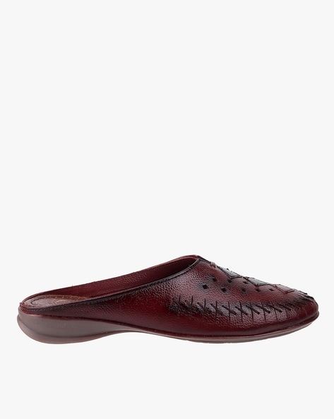 Maroon mules on sale