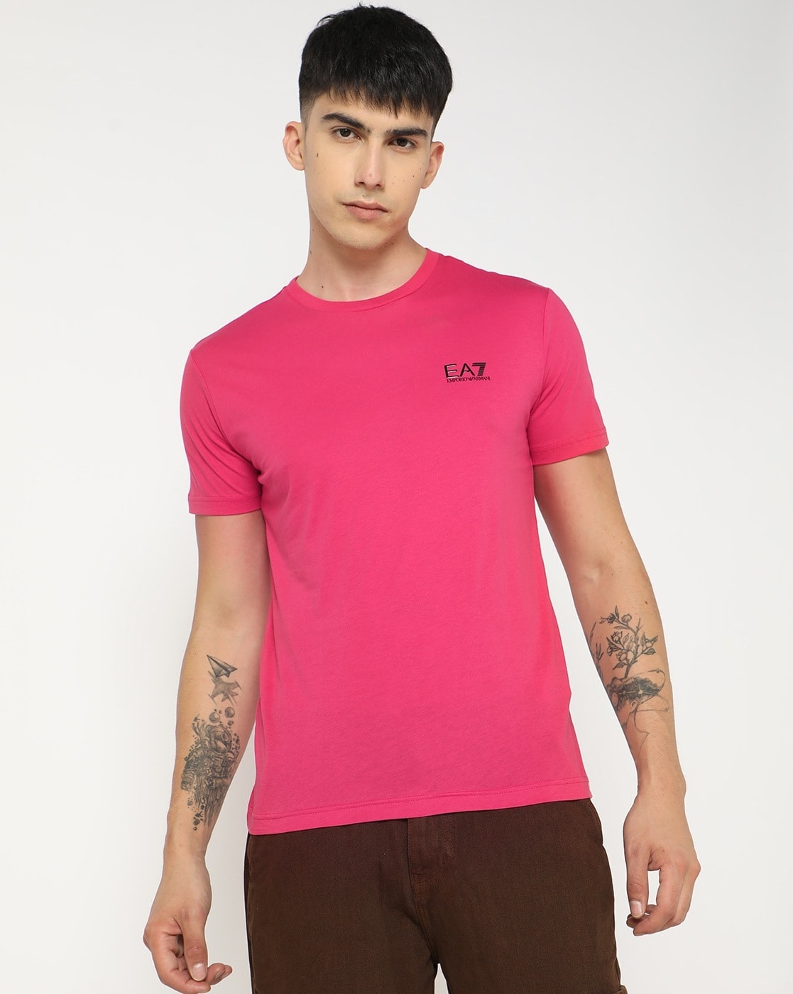 Tシャツ・カットソー Emporio Armani Pink Cotton T-Shirt 22871943_53284054_600.jpg