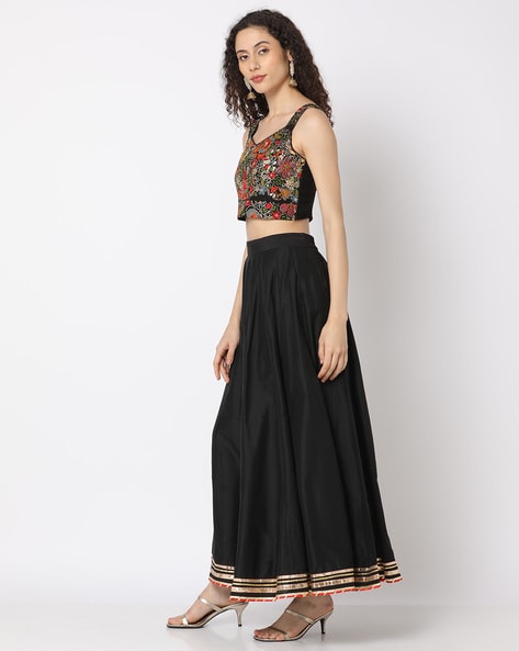 Net Black Lehenga LLCV114996