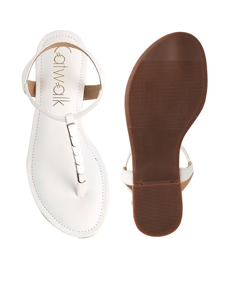 Catwalk Connection | Leather sandals flat, Nude leather flats, Flat beach  shoes