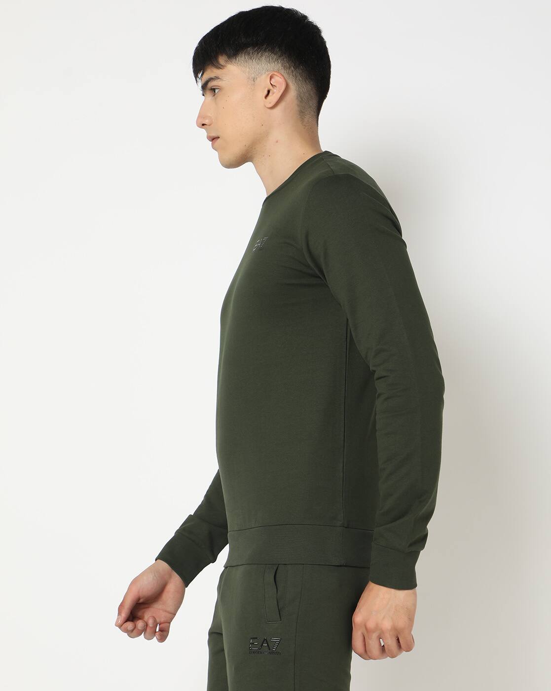Buy Olive Green Sweatshirt & Hoodies for Men by EA7 Emporio Armani