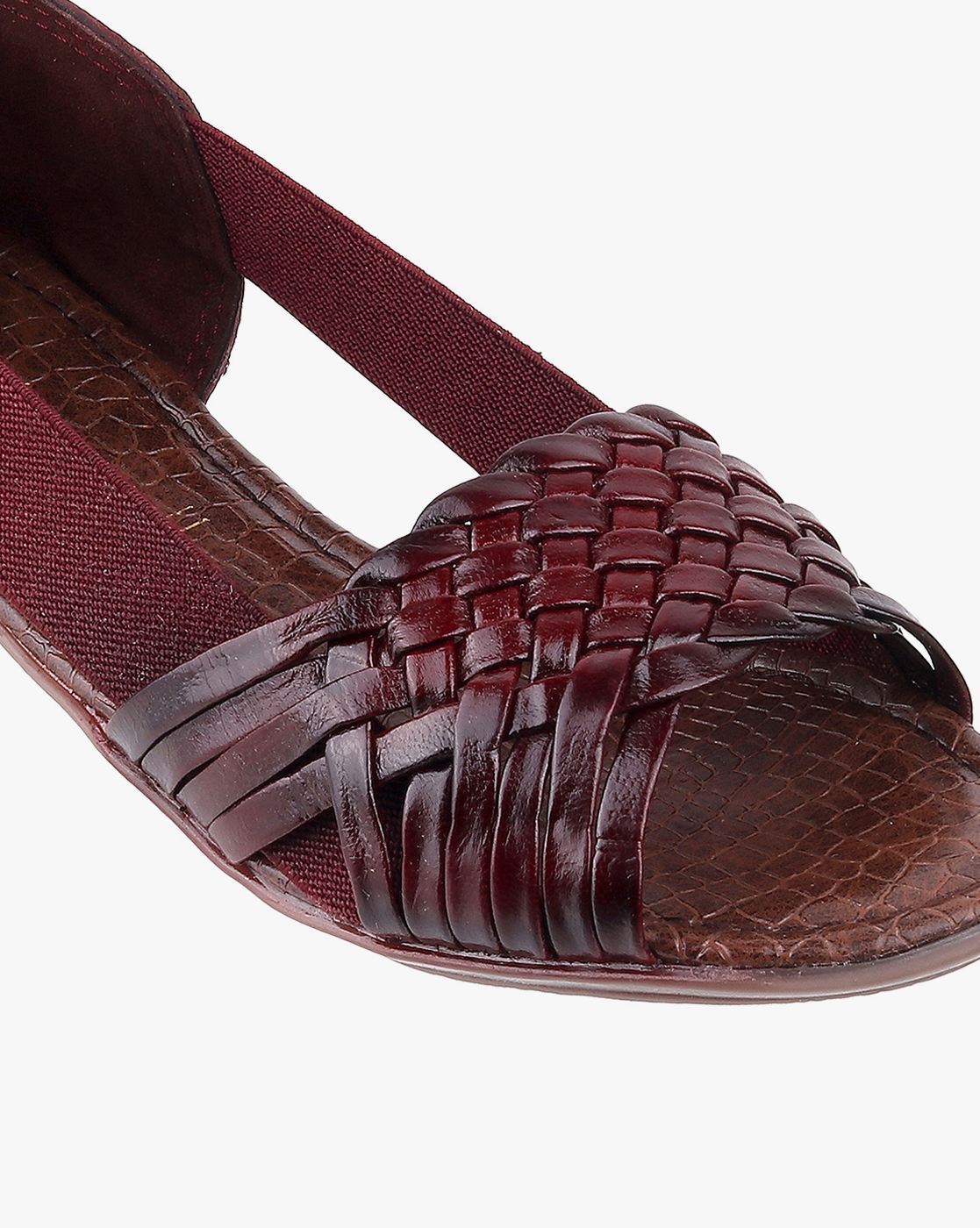 Platform Rope Sandals-Burgundy-Giulia Style