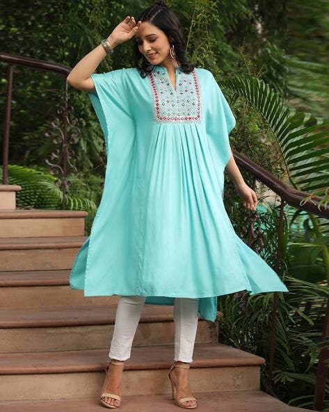 Buy Sky Blue Kurti With Pant Set for Women Online