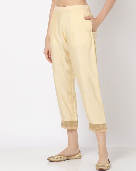 Women Pants with Lace Hemline Price in India