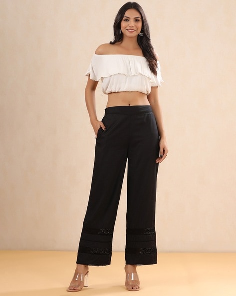 Women Embroidered Straight Pants Price in India