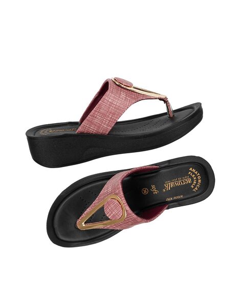 AEROWALK Stylish Fashion Sandal/Slipper for Women | Comfortable|  Lightweight | Anti Skid | Casual Office Footwear (91N1_COPPER_36) :  Amazon.in: Fashion