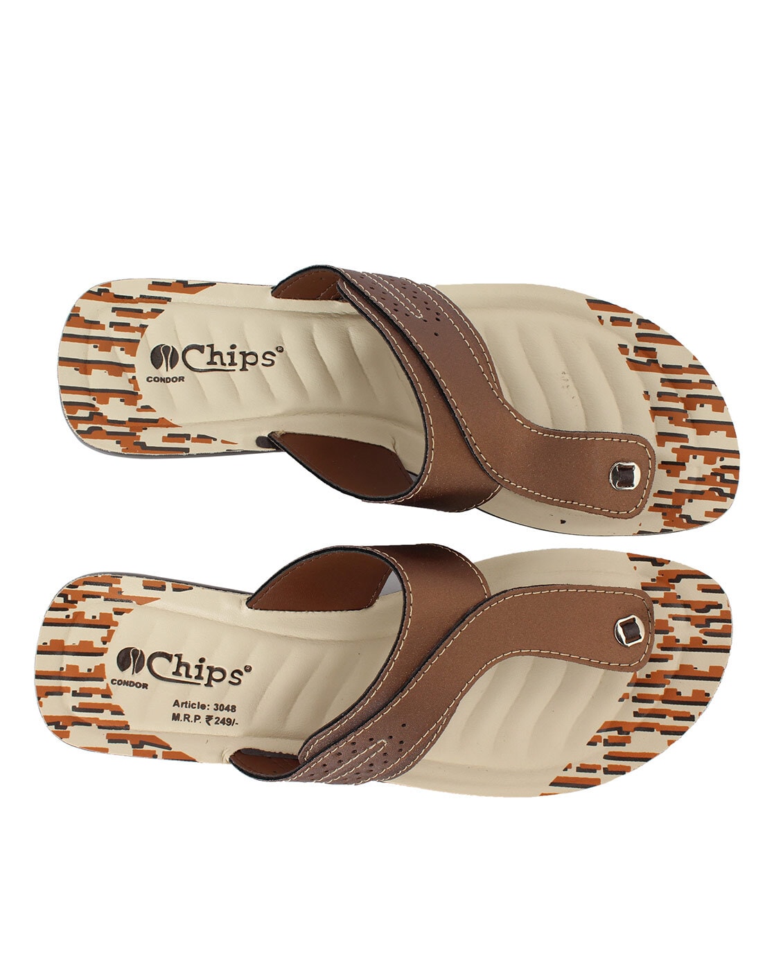 Buy Tan Flip Flop & Slippers for Men by CHIPS CONDOR Online | Ajio.com