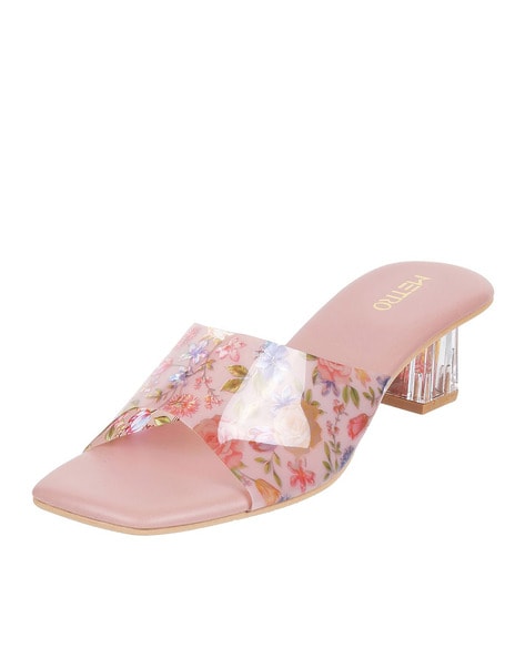 Buy Pink Heeled Sandals for Women by Metro Online Ajio