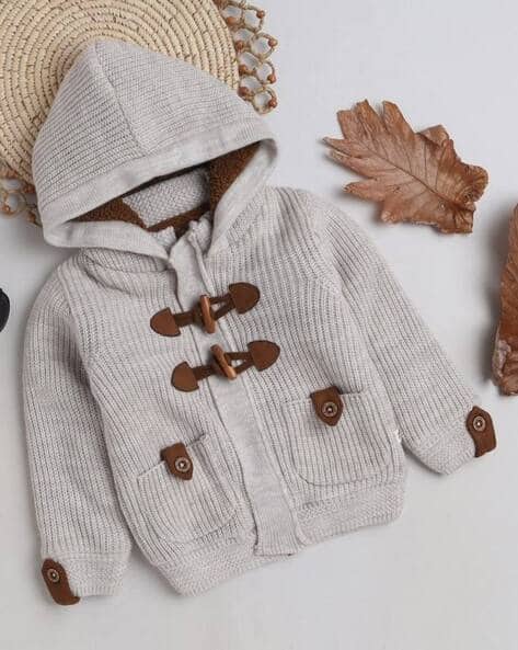 Boys Ribbed Hoodie with Welt Pockets