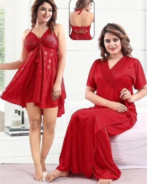 Buy Red Nightshirts&Nighties for Women by Avyay Online