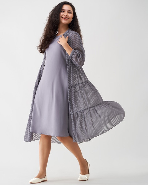 Silver fit and outlet flare dress