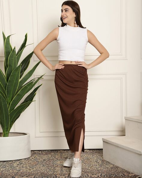 Buy Brown Skirts for Women by NEUDIS Online Ajio