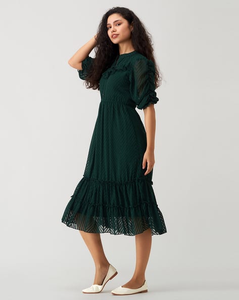 Wallis Dresses Green Lace Fit And Flare Dress AASK Women Fit And Flare  Brown Below Knee