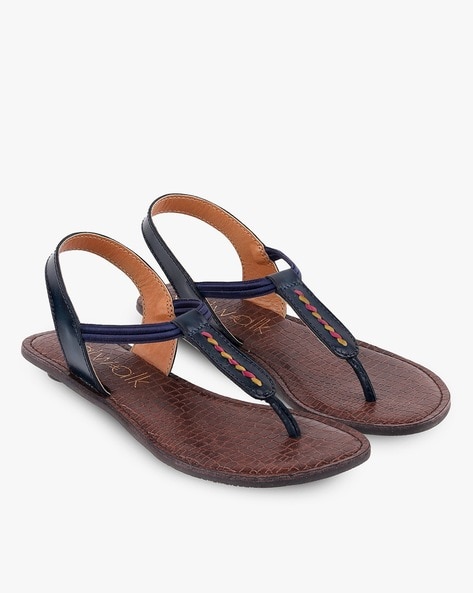 Catwalk Women's Boho Beaded T-Strap Flats Brown Sandal (5188BX) :  Amazon.in: Shoes & Handbags