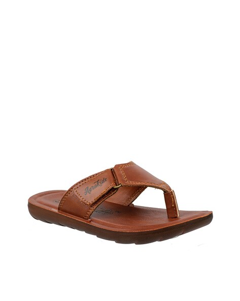 Brand Print Thong Strap Flip Flops