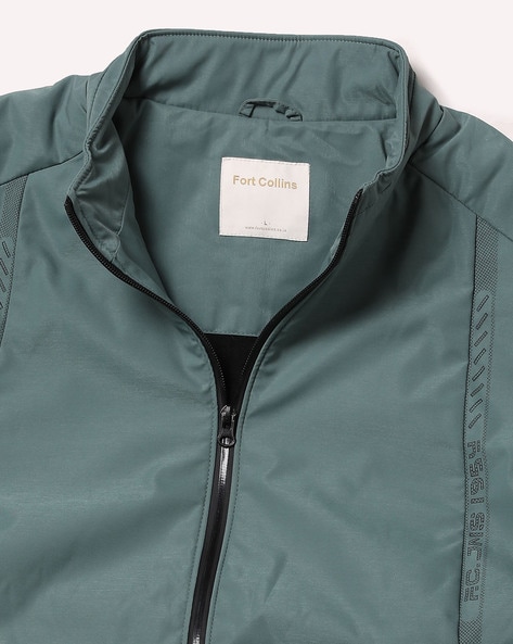 Fort Collins High-Neck Bomber Jacket For Men (Green, M)