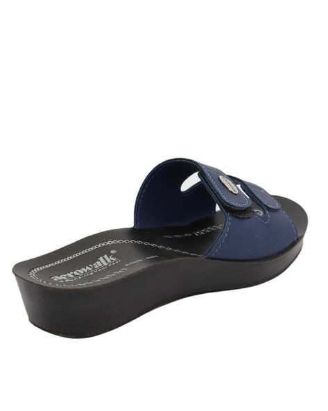 Ladies wide fit online velcro slippers