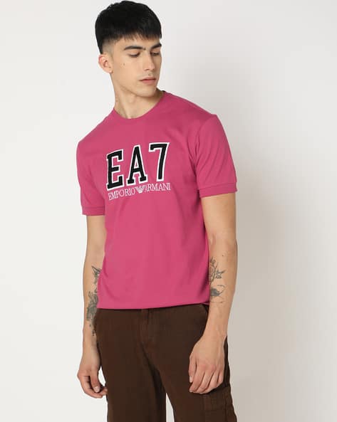 Buy Pink Tshirts for Men by EA7 Emporio Armani Online | Ajio.com