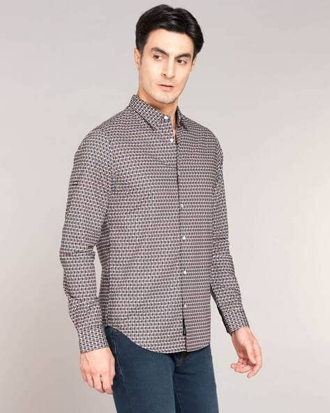 SUPERDRY Long Sleeves Printed Poplin Shirt