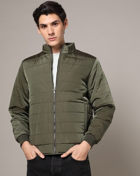 Quilted Zip-Front Jacket with Pockets