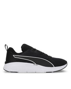 Puma black running outlet shoes