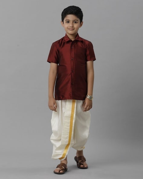 Buy Maroon Kurta Sets for Boys by Ramraj Cotton Online Ajio