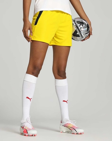 Buy Cyber Yellow Puma Black Shorts for Women by PUMA Online