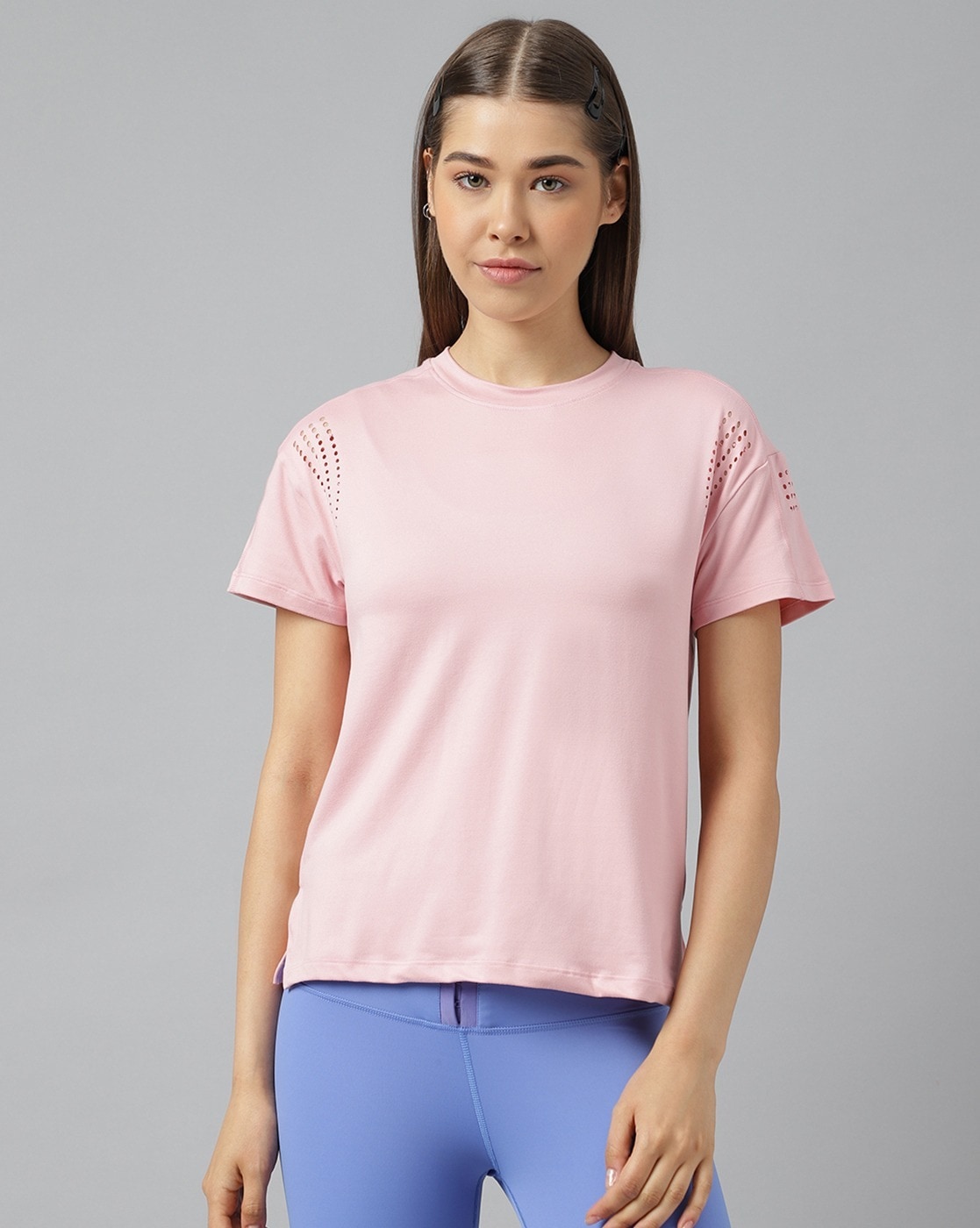 Buy Pink Tshirts for Women by FITKIN Online