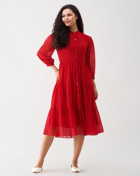 Buy Rare Red Fit & Flare Dress for Women's Online @ Tata CLiQ
