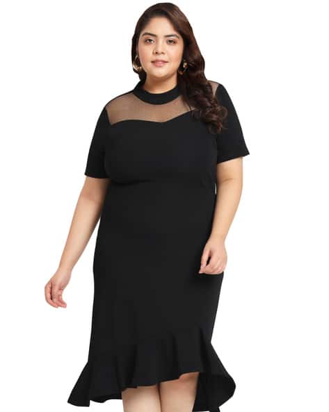 Women Skater Dress with Asymmetric Hem