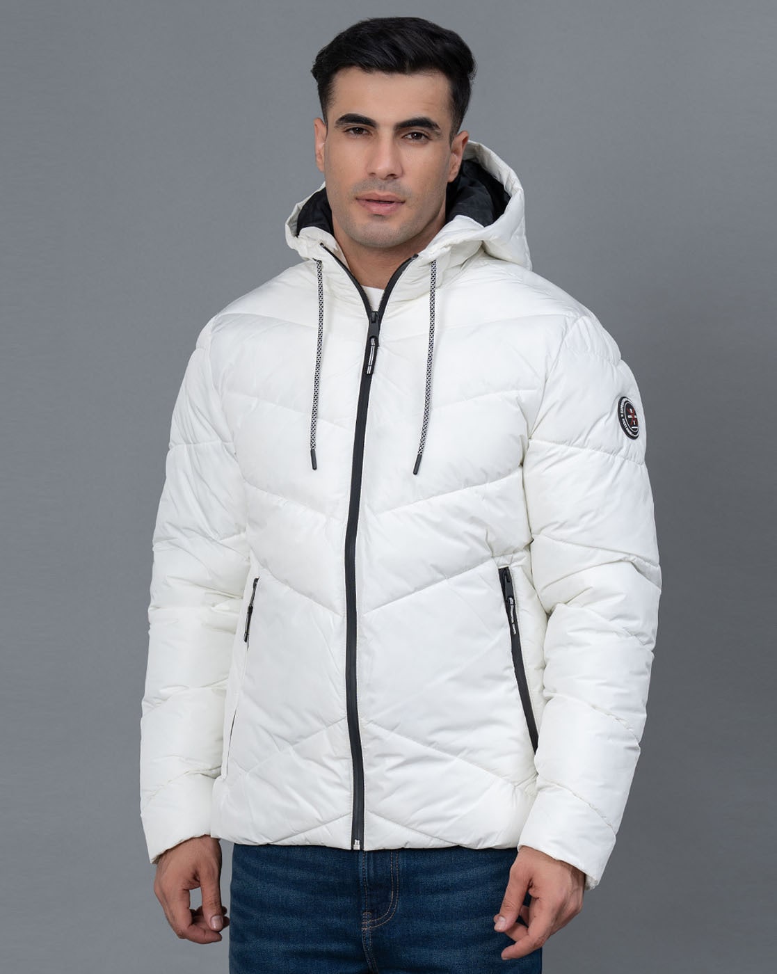 Local Pure Sheep Wool Half Jacket For Men - White