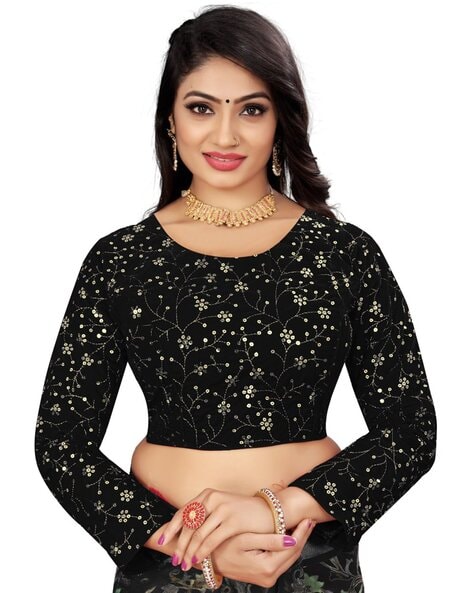 Women Embellished Back-Open Blouse