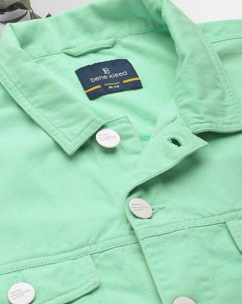 Men Slim Fit Colourblock Denim Jacket