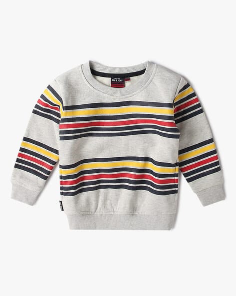 GINI & JONY Boys Striped Fleece Sweatshirt Offers & Cashback