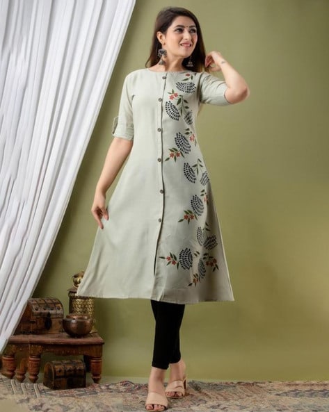 Yash Gallery Women's Cotton Blend Solid A-line Kurta at Rs 2999/piece |  Printed Cotton Kurti in Jaipur | ID: 17946655188