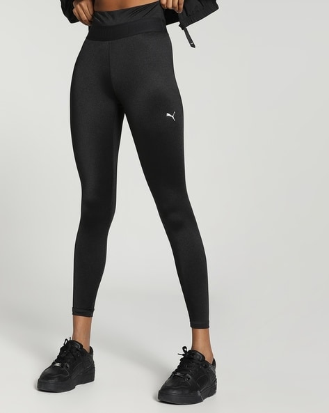 Fit strong cropped training leggings, black/white, Puma | La Redoute