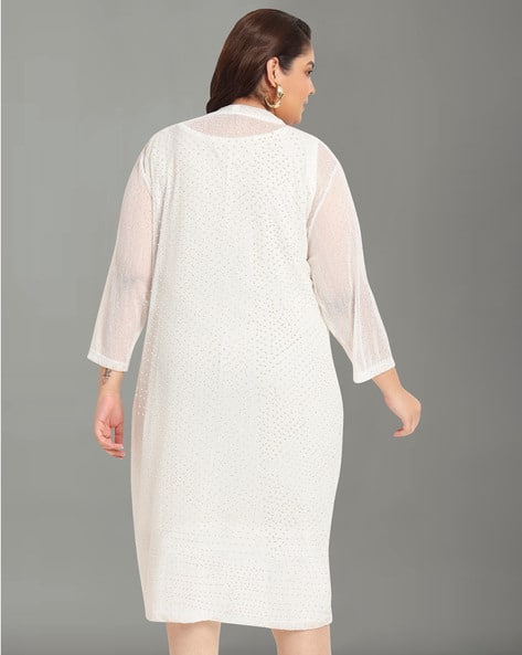 Women Embellished Shift Dress with Shrug