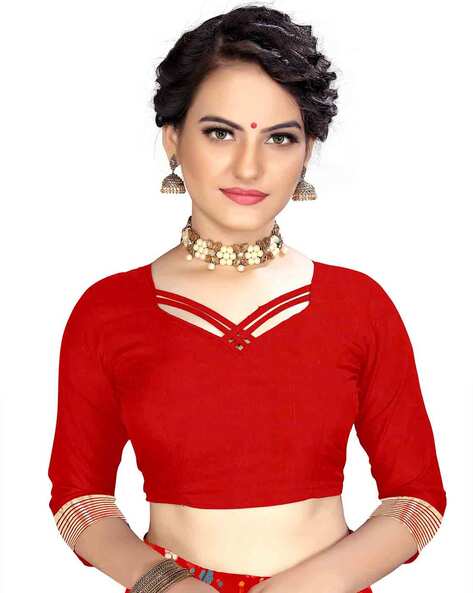 Floral Woven Saree with Contrast Border