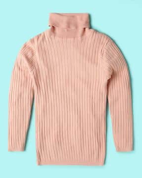 Girls Ribbed Turtleneck Pullover