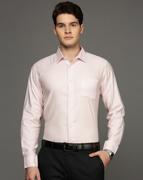 MEN'S LONG SLEEVES PINK SHIRT | MODERN FIT EUROPEAN DESIGN | 222243 -  Franky Fashion