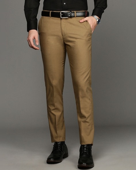 Buy Slim-Fit Flat-Front Trousers Online at Best Prices in India - JioMart.