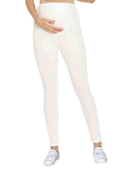 Be Mammy Womans 3/4 Maternity Leggings Tights BE20-229 S White