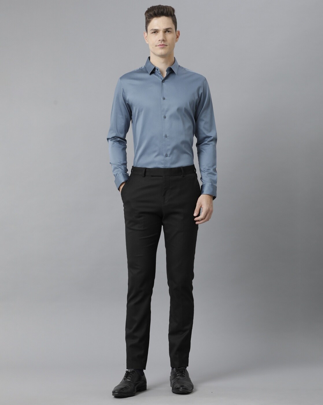 Buy Men's Fickle Dark Grey Shirt Online | SNITCH