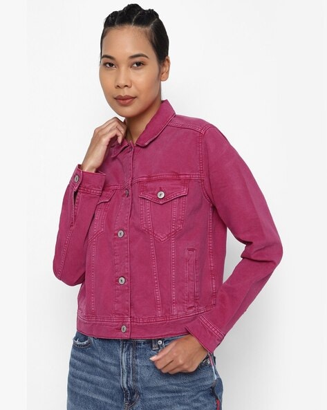 Turquoise Solid Women Denim Jacket in Mangalore at best price by Javta -  Justdial