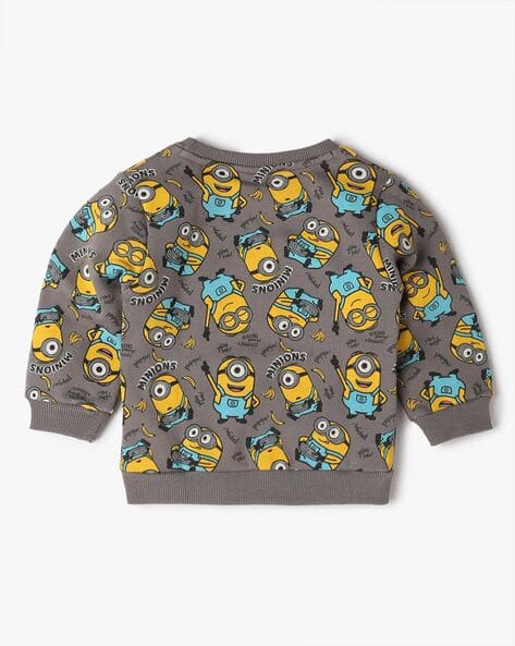 Unisex Minion Print Round-Neck Sweatshirt
