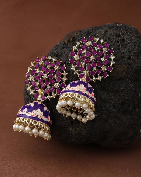 Flipkart.com - Buy marvelous arts Traditional Pearl Meenakari Work Jhumki,  Jhumka Earrings for Women & Girls Pearl Brass Earring Set Online at Best  Prices in India