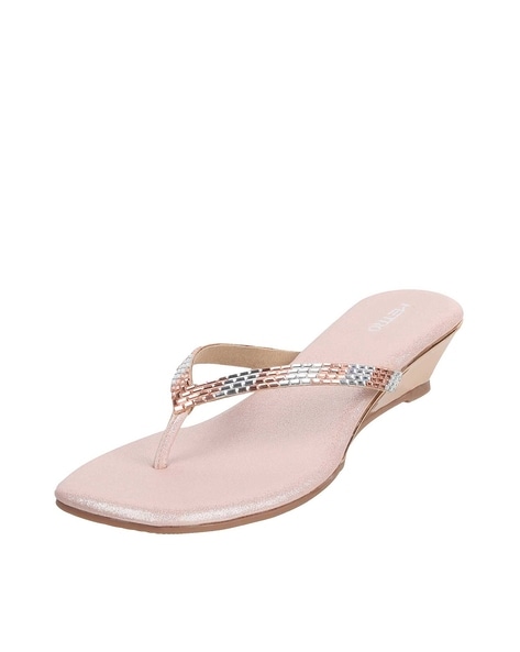 Rose gold deals studded wedges