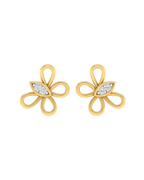 S. Bell Women's Diamond Butterfly Stud Earrings – saintbernard.com