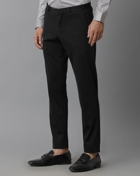 Buy Men Black Slim Fit Solid Casual Trousers Online - 797222 | Allen Solly-saigonsouth.com.vn