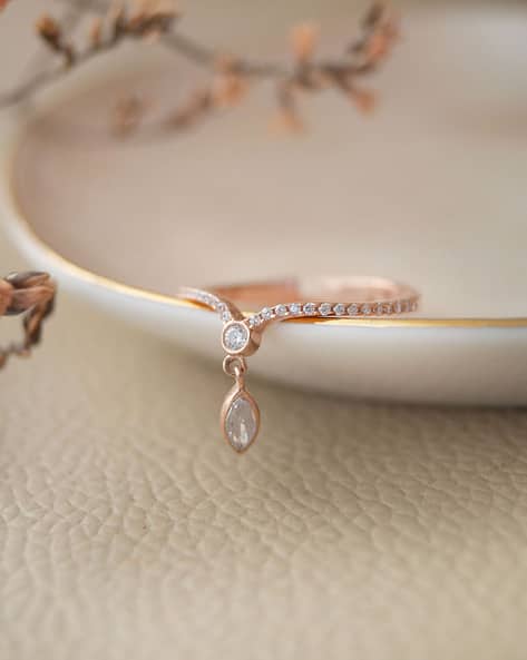 Mannash Women Sterling Silver Rose Gold-Plated Ring
